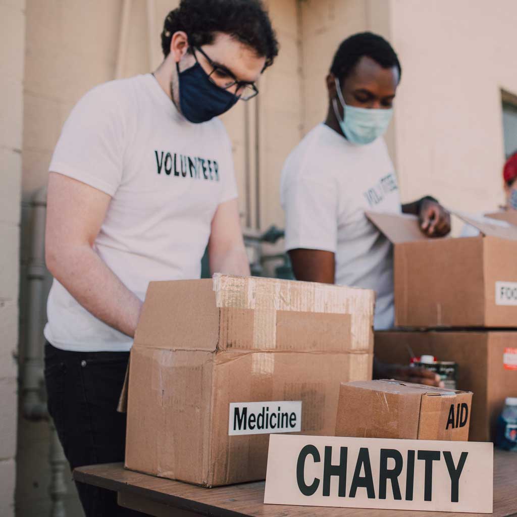 Charity volunteers